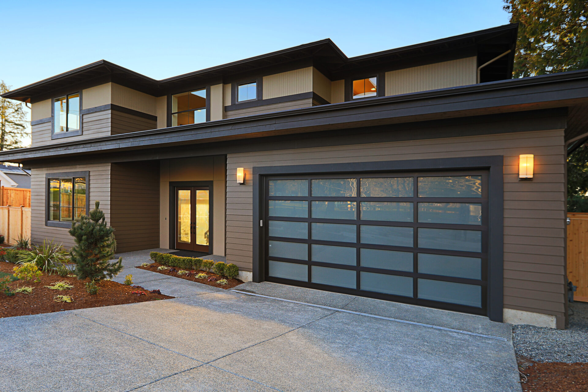 Modern house with flat roof