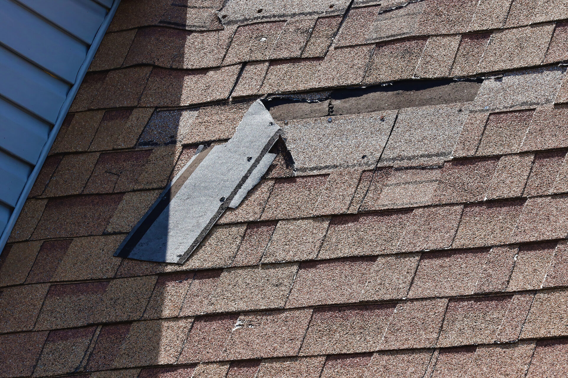 Roof damage from storm