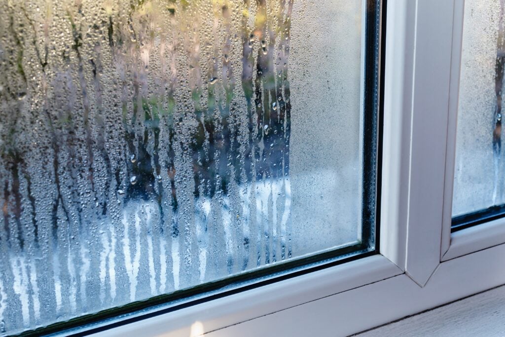 window with condensation between panes