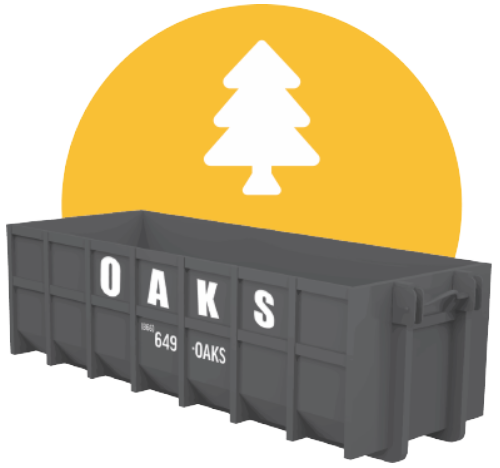 Storage containers with Oaks logo