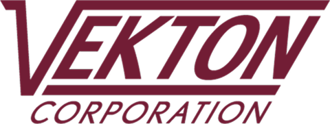 Vekton Corporation Logo Grey Vekton Corporation logo on black background