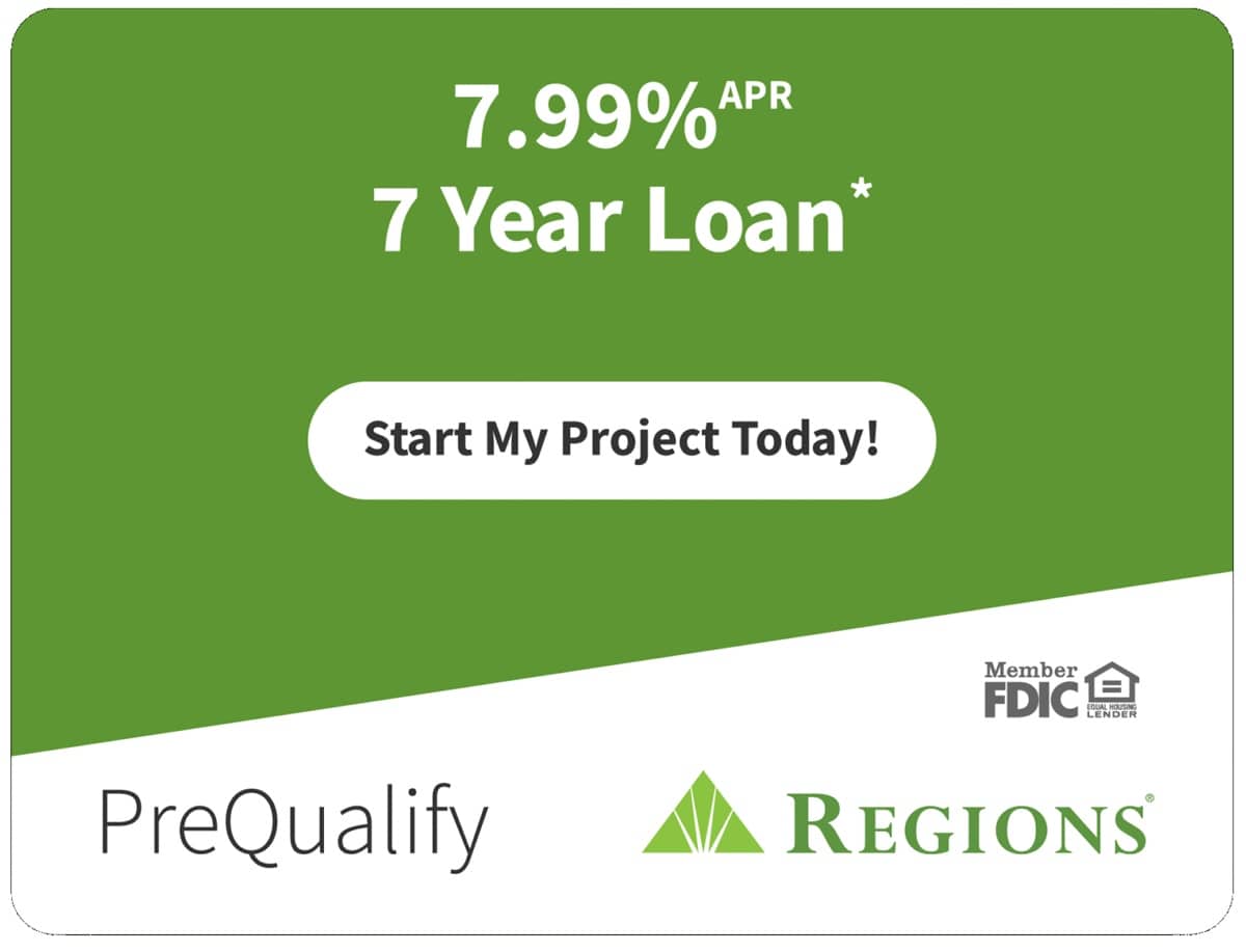 Regions Bank logo and home improvement loan offer